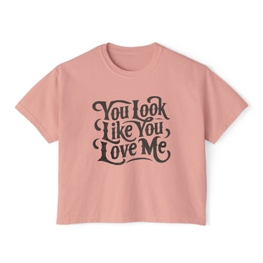 Ella You Look Like You Love Me Comfort Colors Boxy Cropped Tee - Sunlit Funlit Country Music Tees